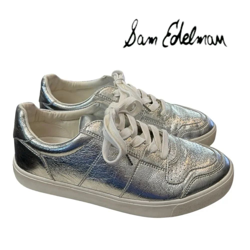 Sam Edelman Edie Women's Silver Low Profile Chunky Cupsole Sneakers 10